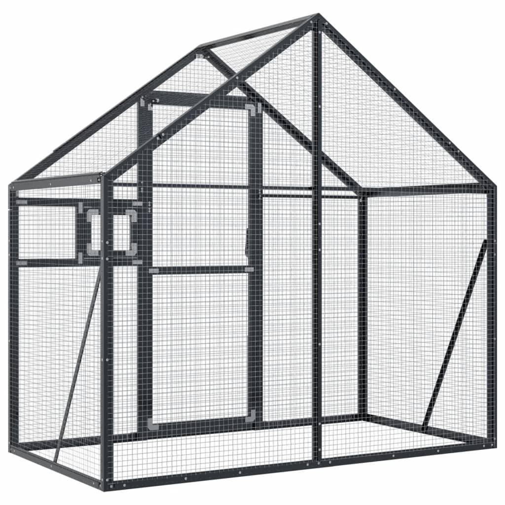 Grande Volière Aluminium Résistante Habitat Jardin Anthracite 179x100cm - ComfortXL Outdoor Living - Image 5