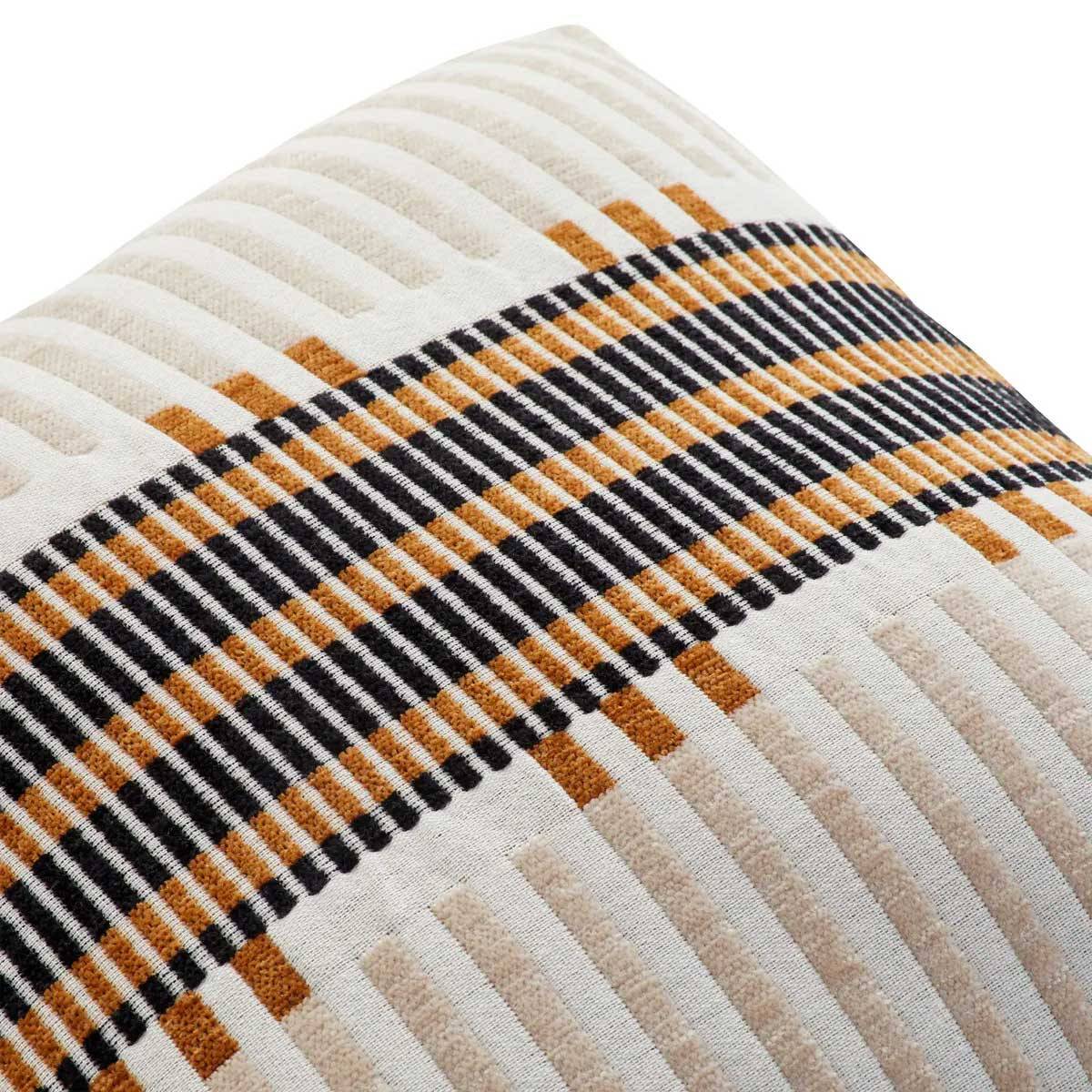 Coussin Déco Jacquard "Disso" 40x40cm Beige Lin - Image 4