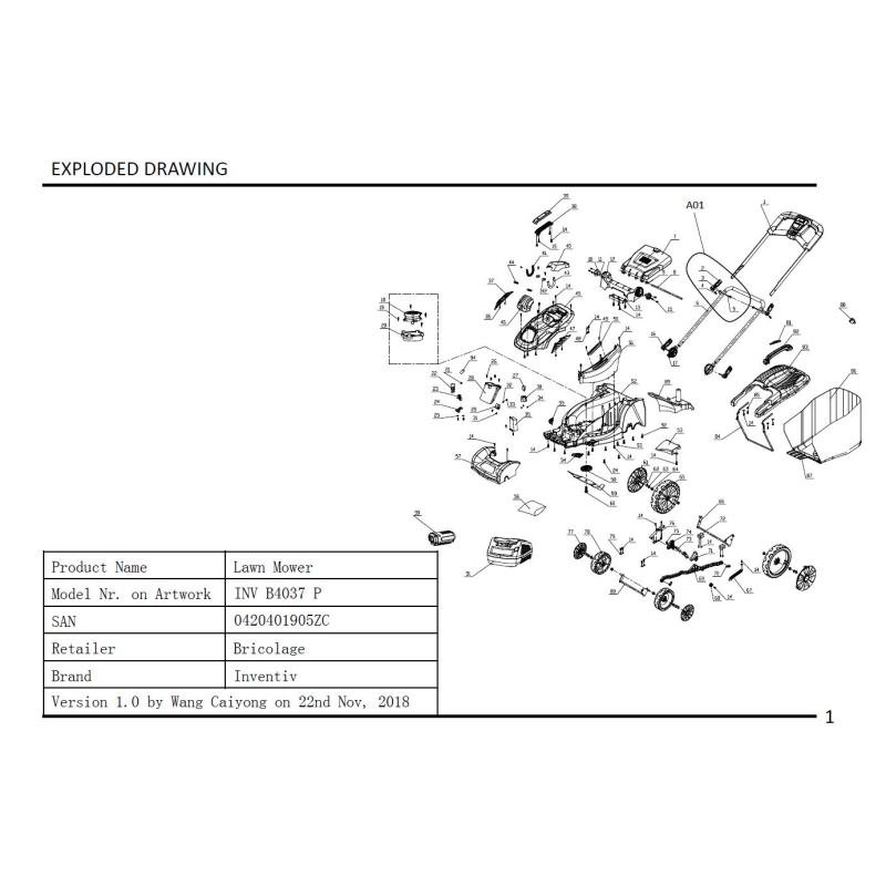 Vis - 2600471001 pour INV B4037 P, INV B4037 P2