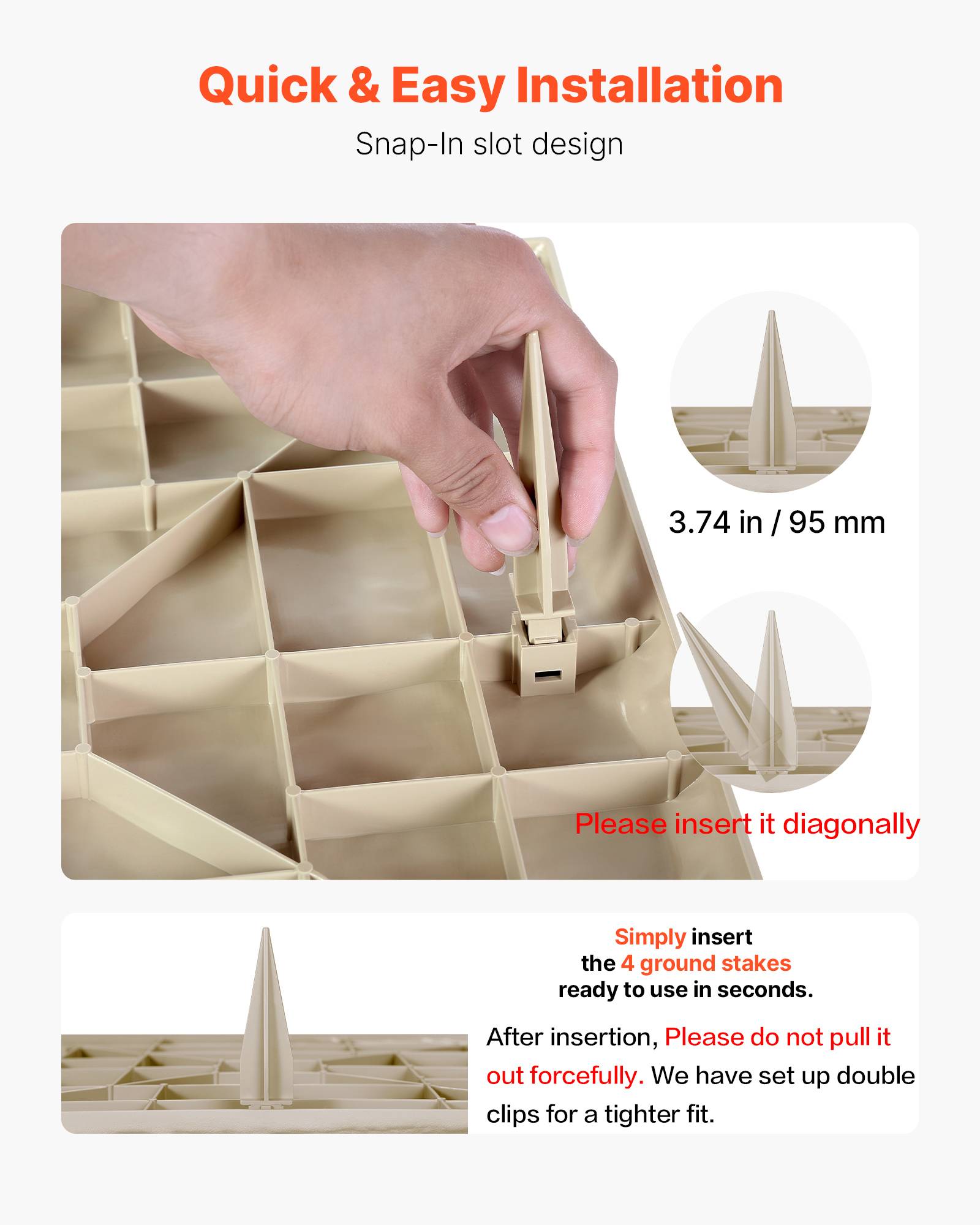 Vevor - VEVOR Dalles de jardin imitation pierre 8 pcs 39,5x39,5 cm beige - Image 7