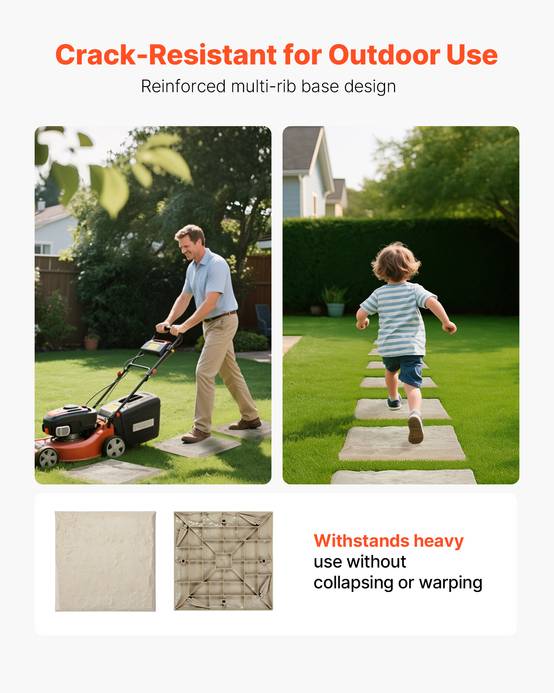 Vevor - VEVOR Dalles de jardin imitation pierre 8 pcs 39,5x39,5 cm beige - Image 3