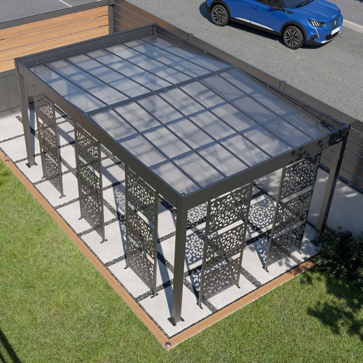 Trigano Jardin - Carport aluminium Trigano - LIBECCIO + 5 claustras - 16 m² - Image 2