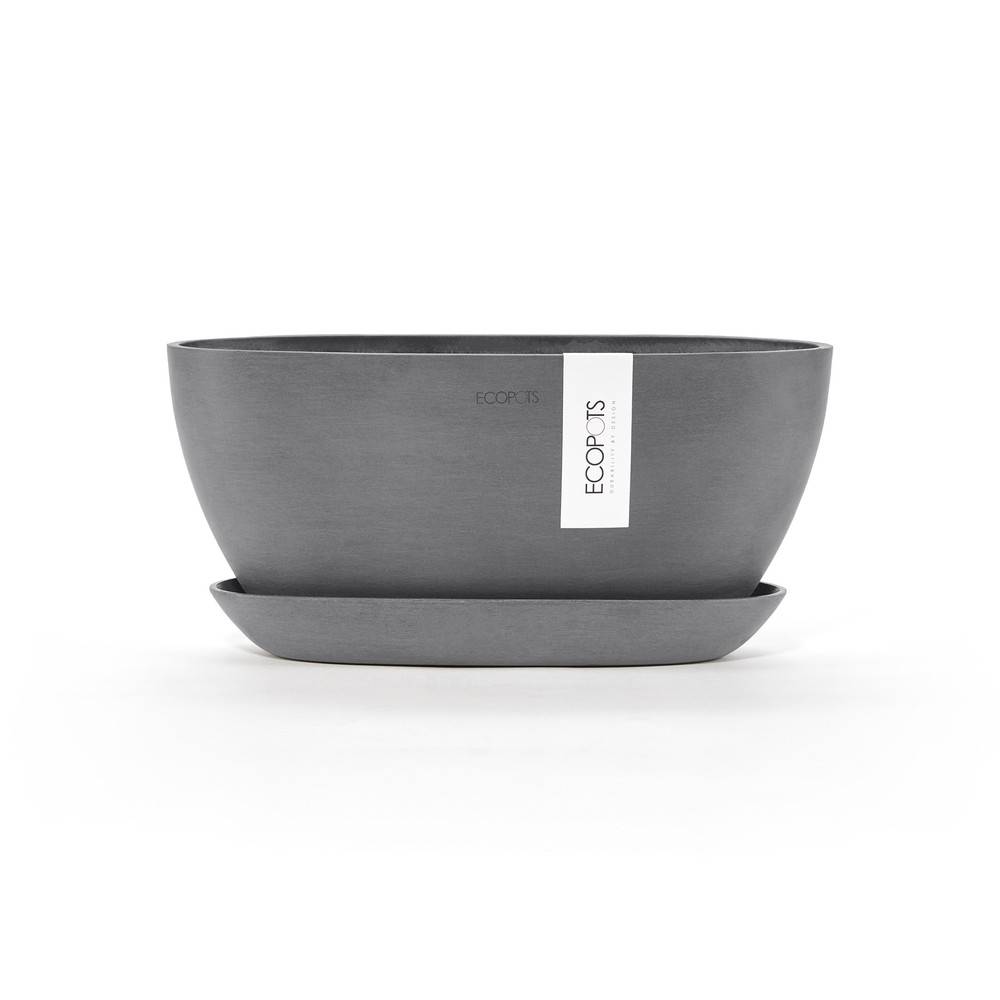 Ecopots - Pot Ovale Sofia 30 Gris + réservoir d'eau - 30 x 13 x H. 13,5 cm - 2,7 L ECOPOTS - Image 5