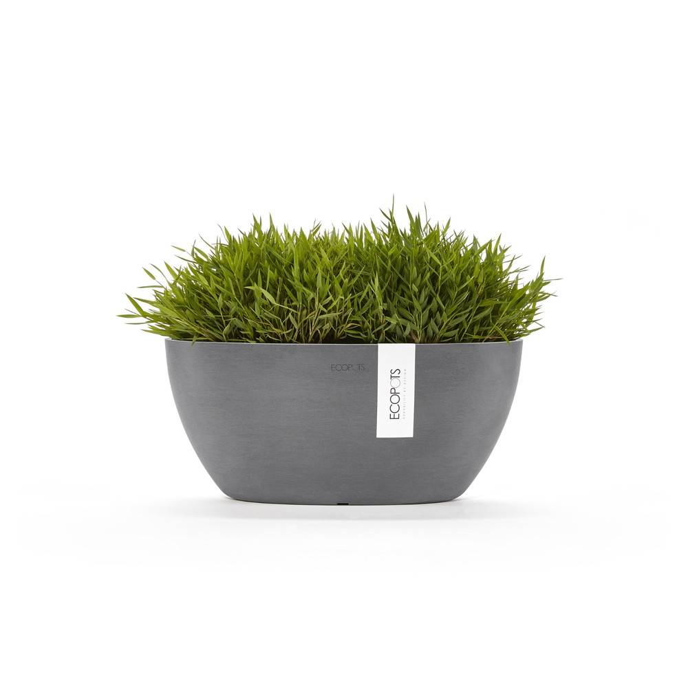 Ecopots - Pot Ovale Sofia 30 Gris + réservoir d'eau - 30 x 13 x H. 13,5 cm - 2,7 L ECOPOTS - Image 1