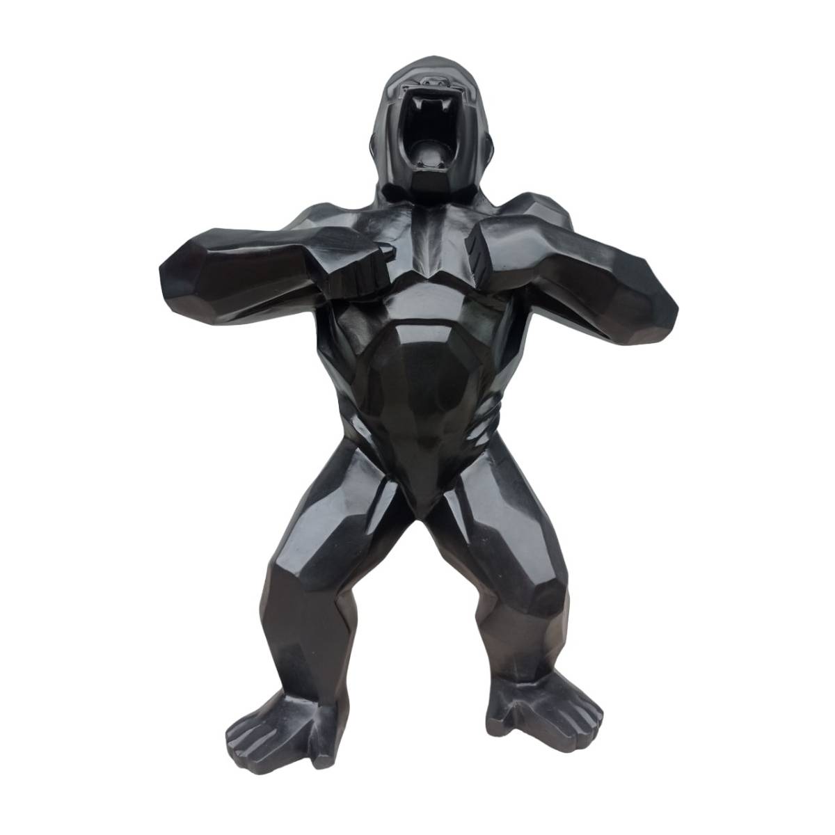 Statue origami gorille black antique 80 cm - Image 1