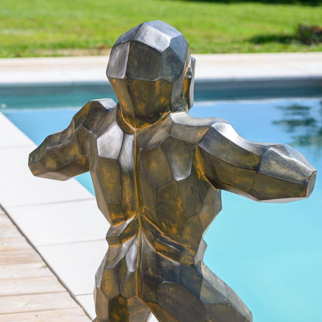 Statue origami gorille black antique 80 cm - Image 7