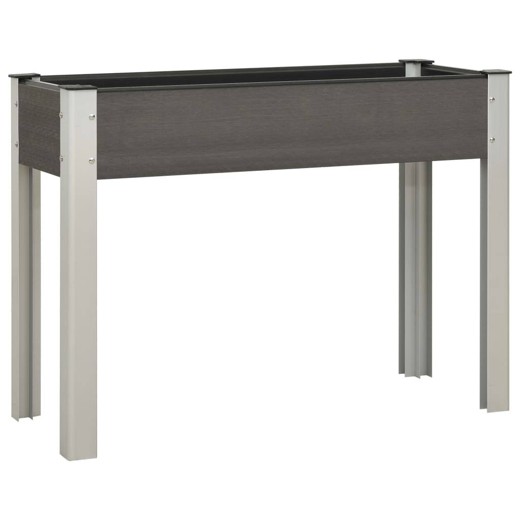 Jardinière lit surélevé plantes fleurs jardin100 x 40 x 75 cm WPC gris - Image 1