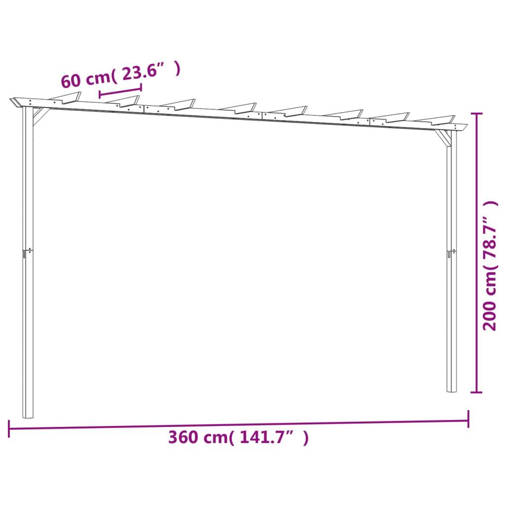ComfortXL - Pergola Jardin Pin Imprégné 360x200x60cm Support Plantes Grimpantes - ComfortXL Outdoor Living - Image 6
