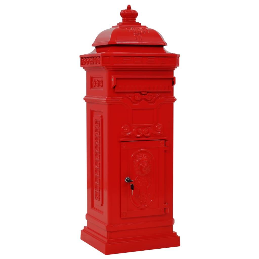 Autre - Boîte aux lettres à pilier Aluminium Vintage antirouille Rouge - Image 2