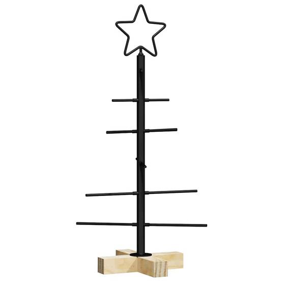Sapin de Noël métal et bois de pin déco moderne et rustique Noir 60 cm – ComfortXL Outdoor Living - Image 2