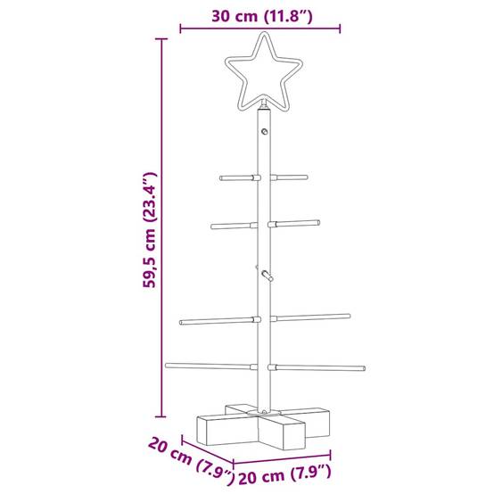 Sapin de Noël métal et bois de pin déco moderne et rustique Noir 60 cm – ComfortXL Outdoor Living - Image 9