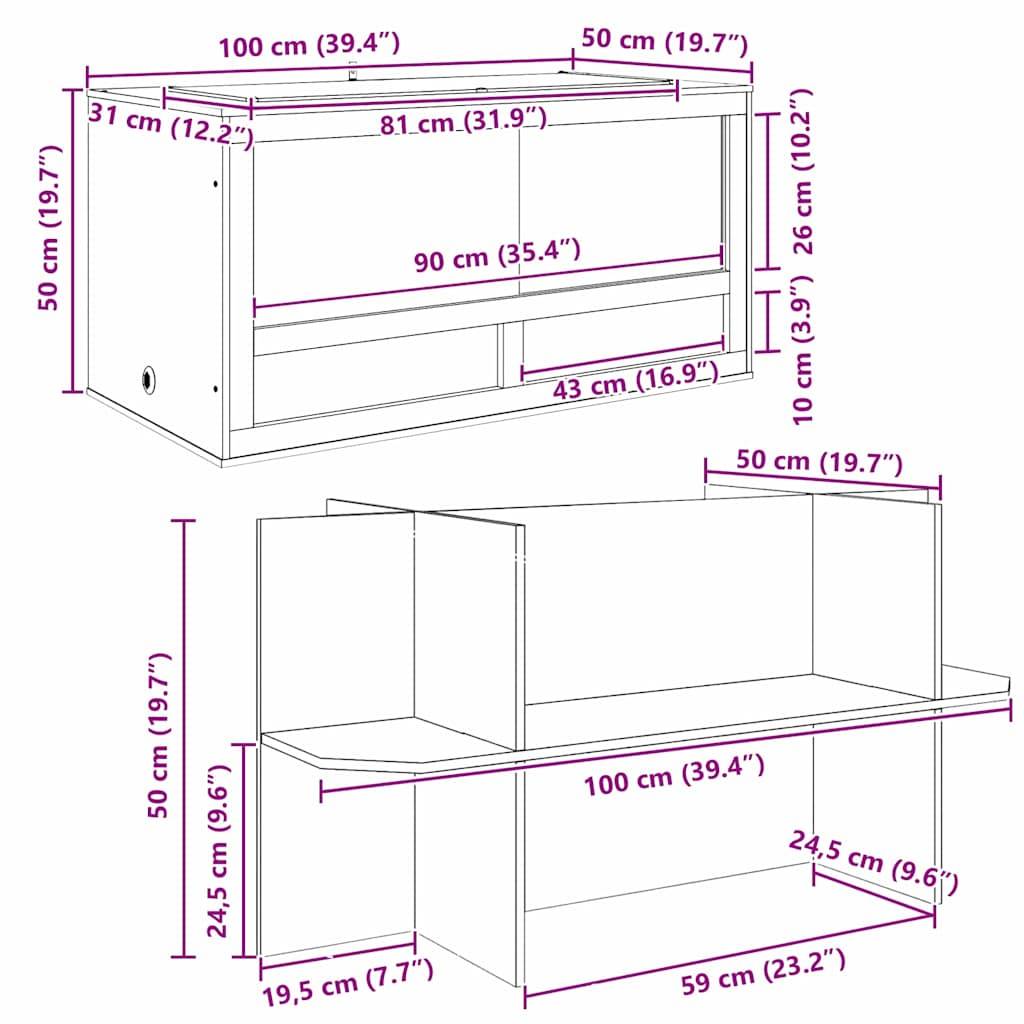 Vidaxl - Terrarium Marron 100 x 50 x 100 cm OSB vidaXL 3397884 - Image 3