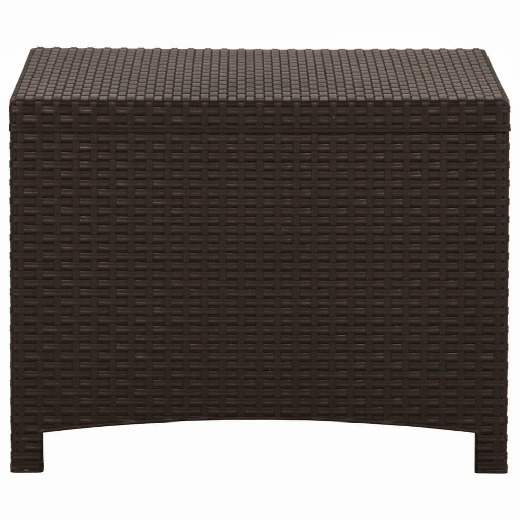 Coffre boîte meuble de jardin rangement 60 x 54 x 41 cm rotin pp marron - Image 3