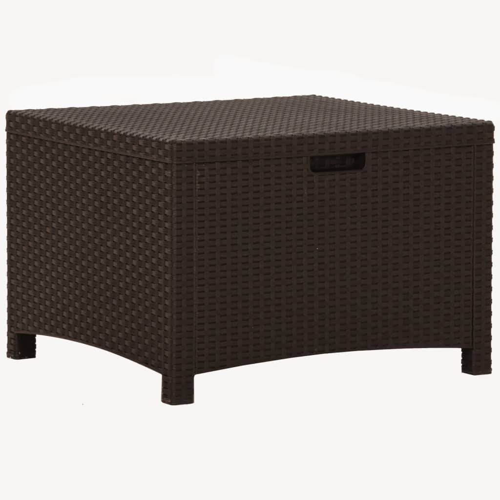 Coffre boîte meuble de jardin rangement 60 x 54 x 41 cm rotin pp marron - Image 1