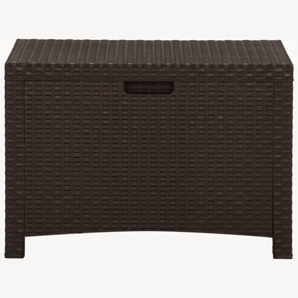 Coffre boîte meuble de jardin rangement 60 x 54 x 41 cm rotin pp marron - Image 2