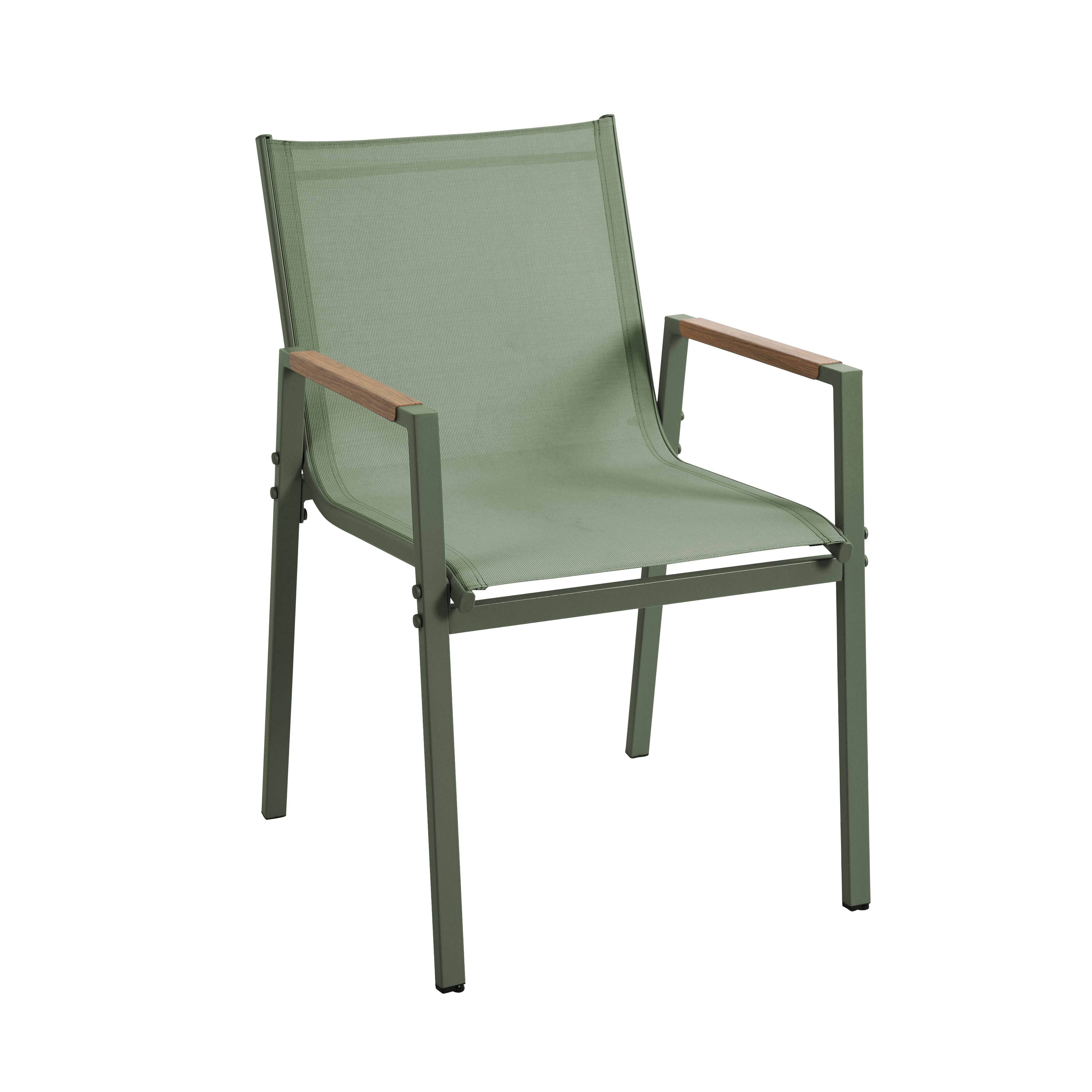 Oviala - Ensemble table de jardin ovale 150x90 cm et 6 chaises vert Valencia - Oviala - Image 5