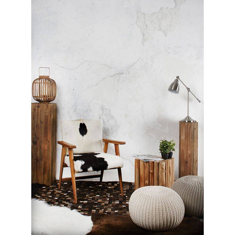 Aubry Gaspard - Tapis en peau de vache véritable Mosaïque Marron - Image 2