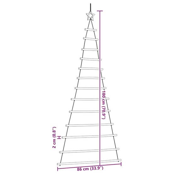 Grand Sapin de Noël Mural Suspendu en Bois Naturel Décoration Rustique 180 cm – ComfortXL Outdoor Living - Image 8