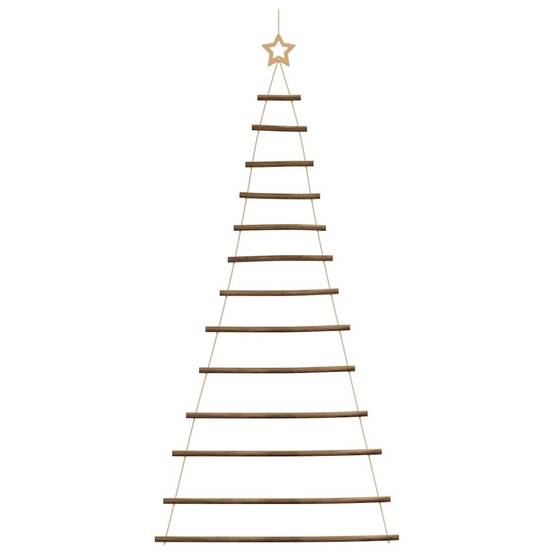 Grand Sapin de Noël Mural Suspendu en Bois Naturel Décoration Rustique 180 cm – ComfortXL Outdoor Living - Image 4