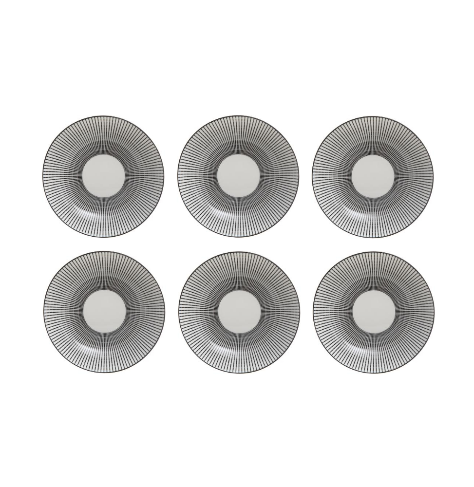Set de 6 assiettes creuses Lunis - D 20,5 cm - Noir - Image 1