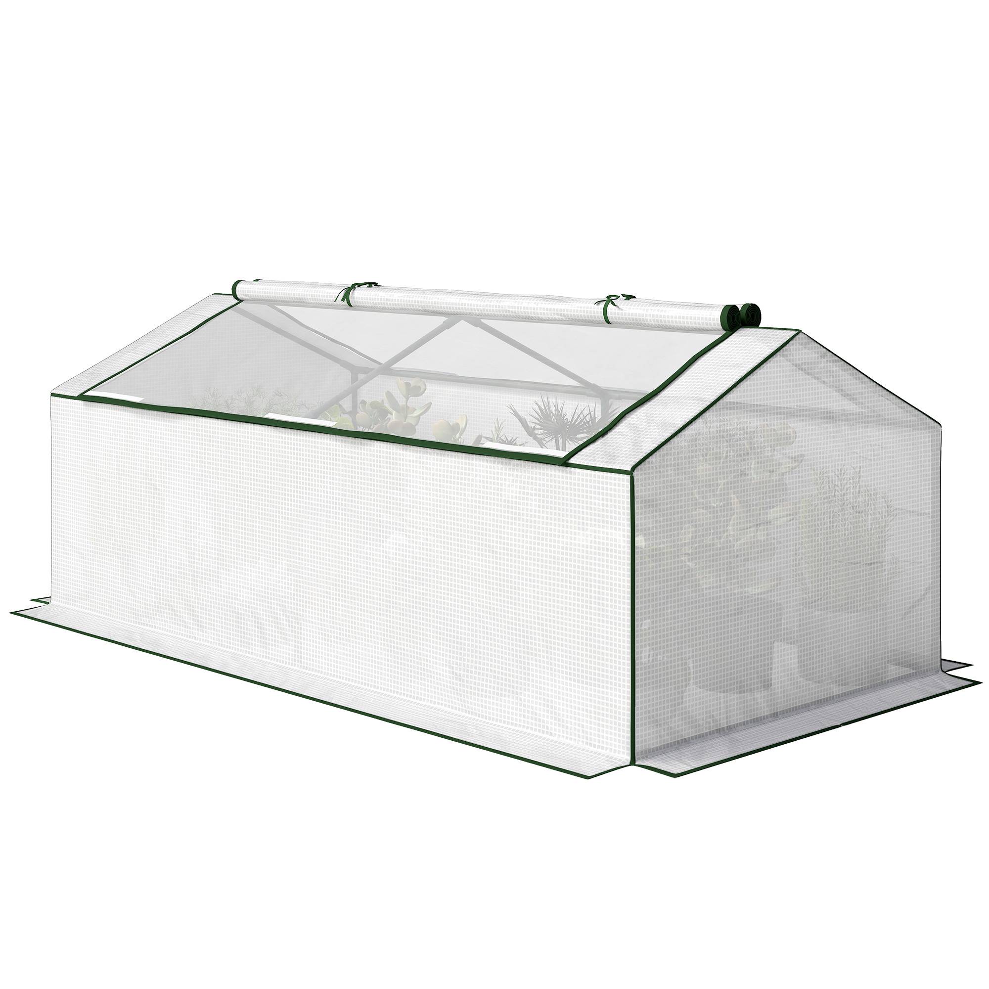 Sans Marque - Serre avec fenêtre, film de maille PE, serre d'hivernage en aluminium, serre chaude 180 x 90 x 70 cm blanche - Image 2