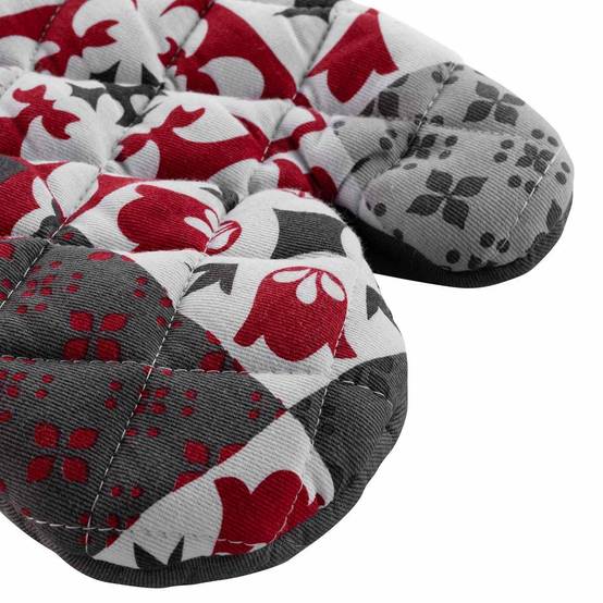 Gant de Cuisine "Credence" 30cm Gris & Rouge - Image 3