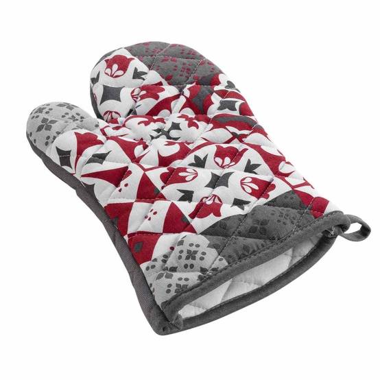 Gant de Cuisine "Credence" 30cm Gris & Rouge - Image 1