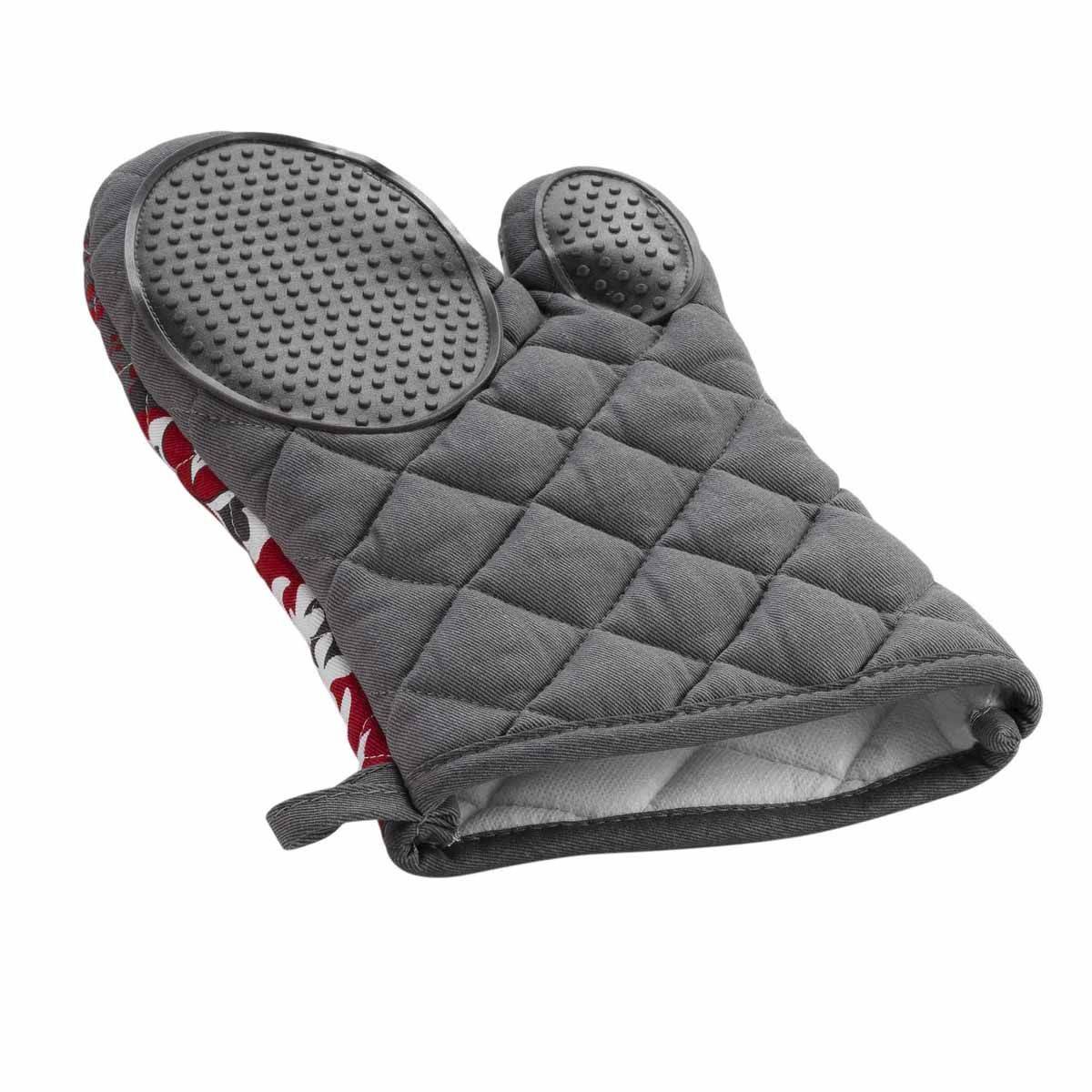 Gant de Cuisine "Credence" 30cm Gris & Rouge - Image 2