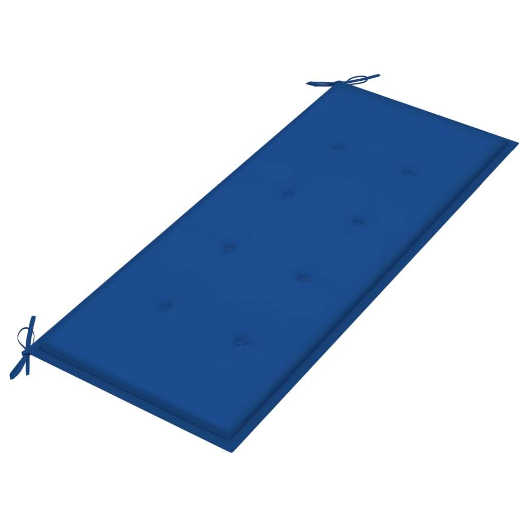 Helloshop26 - Banc de jardin meuble de patio d'extérieur terrasse empilable et coussin 128,5 x 57,5 x 90 cm bois de teck massif - Image 6