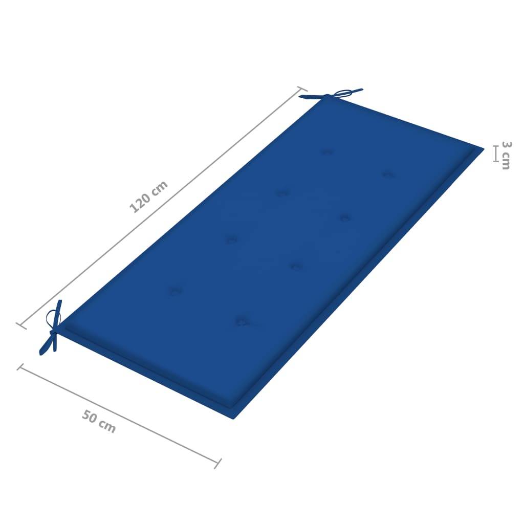 Helloshop26 - Banc de jardin meuble de patio d'extérieur terrasse empilable et coussin 128,5 x 57,5 x 90 cm bois de teck massif - Image 8