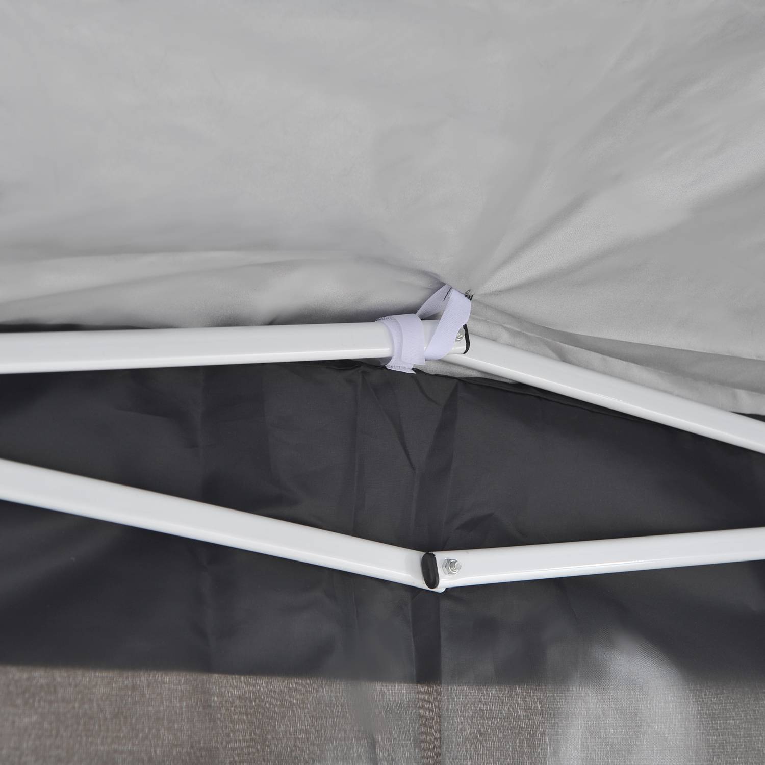 Gazebo 2x2m noir acier et Oxford anti-UV, 4 murs latéraux avec fenêtres et sac de transport - Image 8