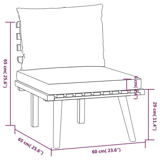 ComfortXL - Canapé de Jardin 3p Bois d'Acacia Modulable Design à Lattes Coussins Gris – ComfortXL Outdoor Living - Image 6