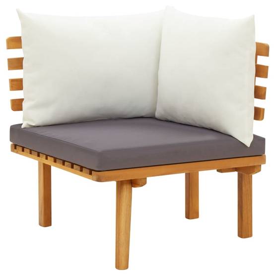 ComfortXL - Canapé de Jardin 3p Bois d'Acacia Modulable Design à Lattes Coussins Gris – ComfortXL Outdoor Living - Image 4