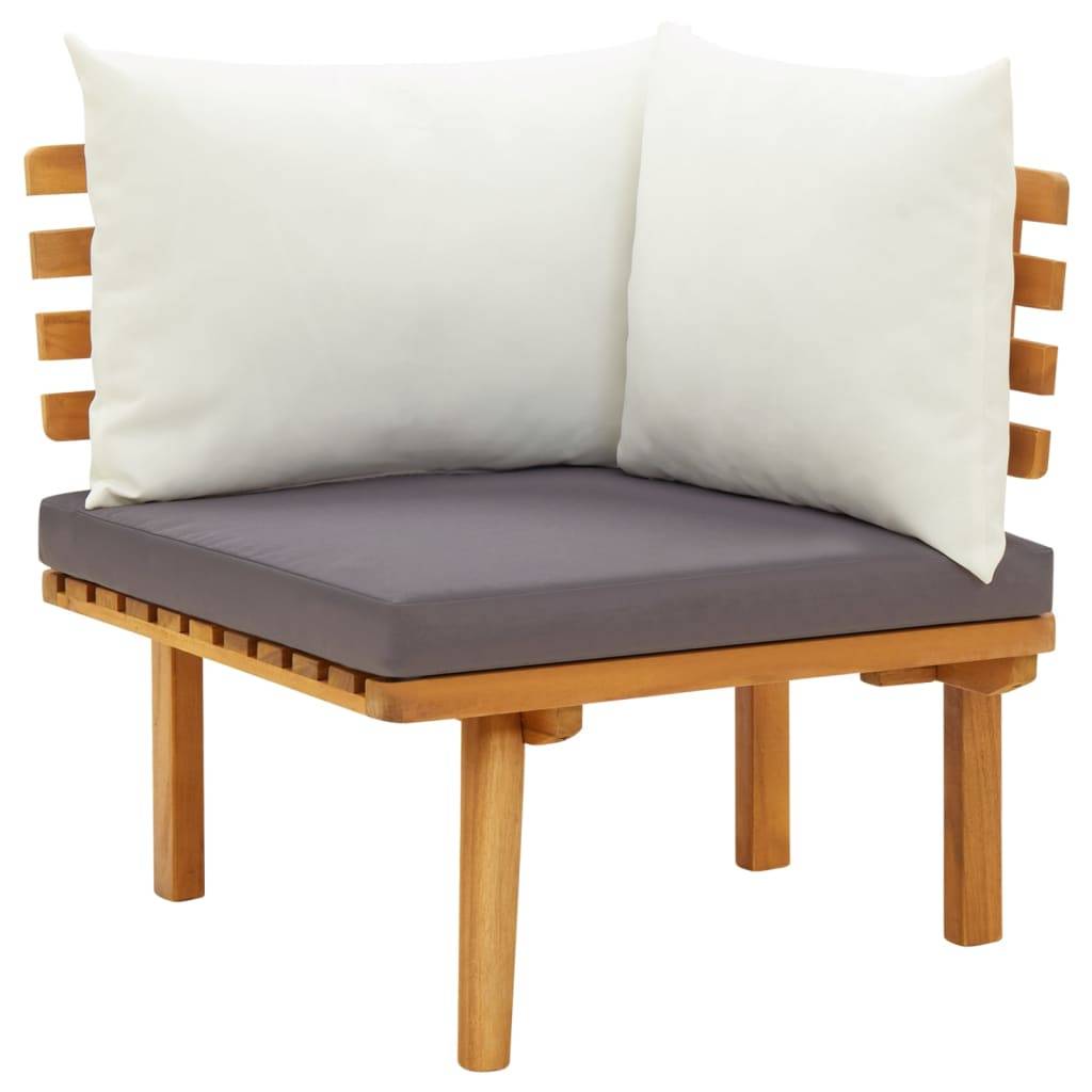 ComfortXL - Canapé de Jardin 3p Bois d'Acacia Modulable Design à Lattes Coussins Gris – ComfortXL Outdoor Living - Image 4