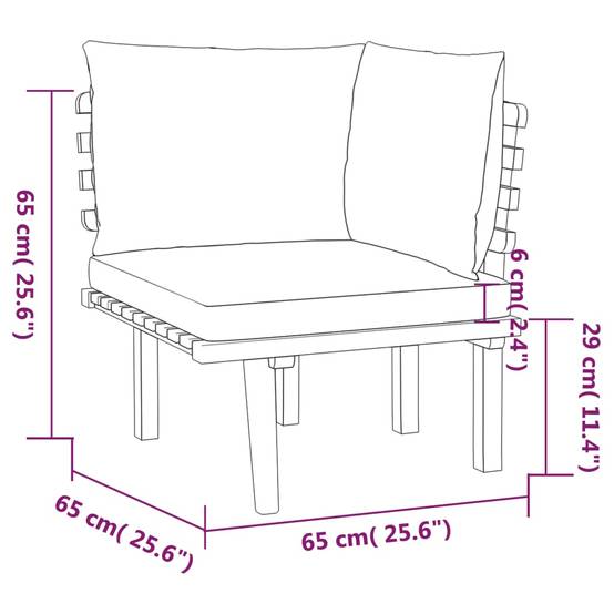ComfortXL - Canapé de Jardin 3p Bois d'Acacia Modulable Design à Lattes Coussins Gris – ComfortXL Outdoor Living - Image 7