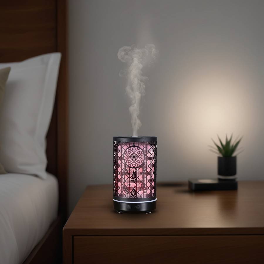 Zen'Arôme Diffuseur Aromathérapie avec Télécommande Siena - Éclairage Led Personnalisable - Coque en Métal avec Motif Original - Image 5