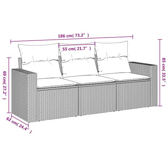 Salon de Jardin 3 Places en Résine Tressée avec Coffre de Rangement Intégré pour Balcon et Terrasse Noir – ComfortXL Outdoor Living - Image 3