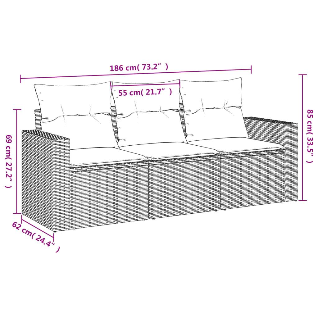Salon de Jardin 3 Places en Résine Tressée avec Coffre de Rangement Intégré pour Balcon et Terrasse Noir – ComfortXL Outdoor Living - Image 3
