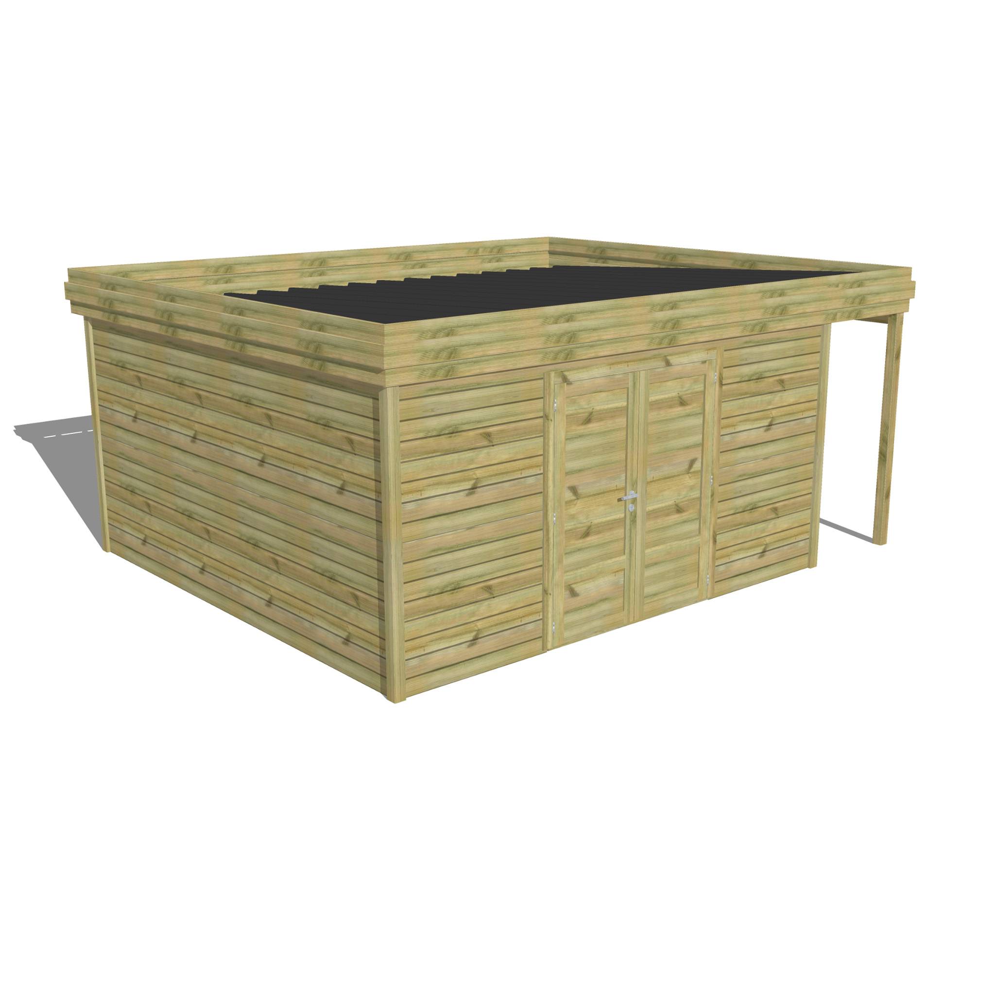 ABRI DE JARDIN bois  autoclave 27mm - 5,34x4,34m / 23m2 - Bac acier - Abri Français - Image 1