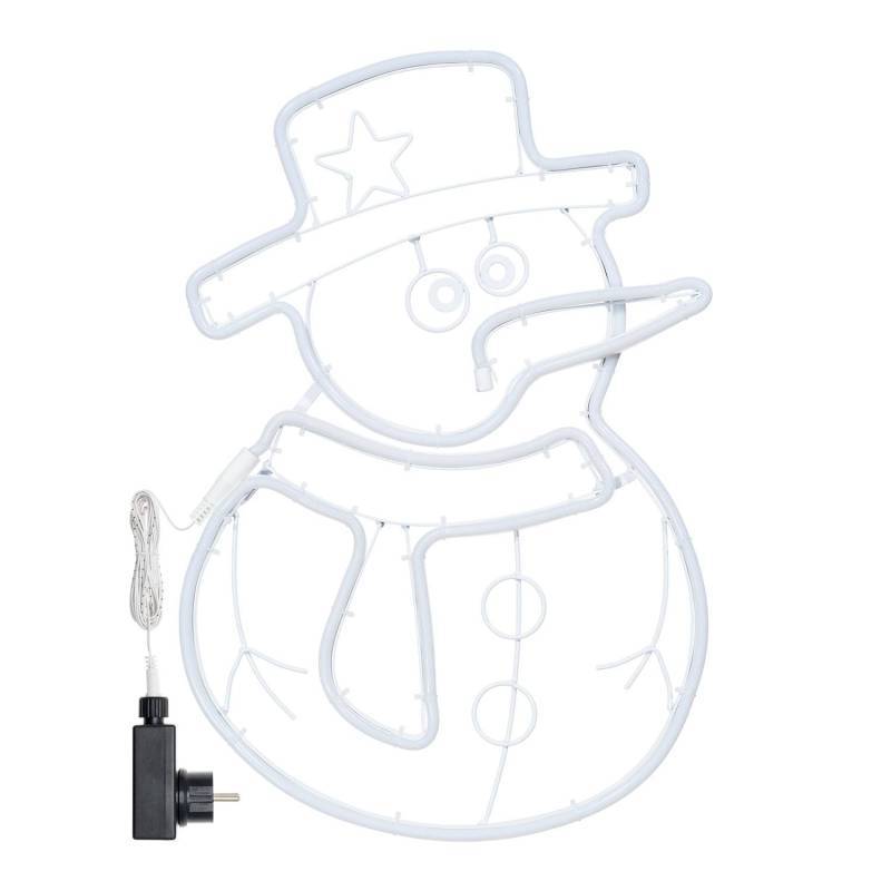 Lotti - Bonhomme de Neige IP44 Néon LED double face blanc froid Orange et rouge Lotti - Image 3