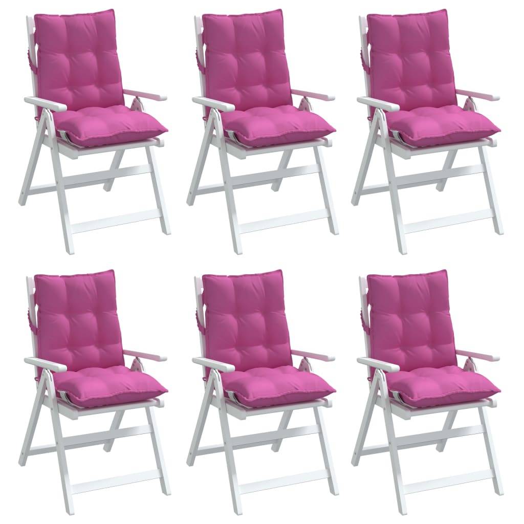 Lot de 6 Coussins Fauteuil de Jardin Dossier Bas Tissu Oxford Confortable Rose 100x50x7cm – ComfortXL Outdoor Living - Image 4