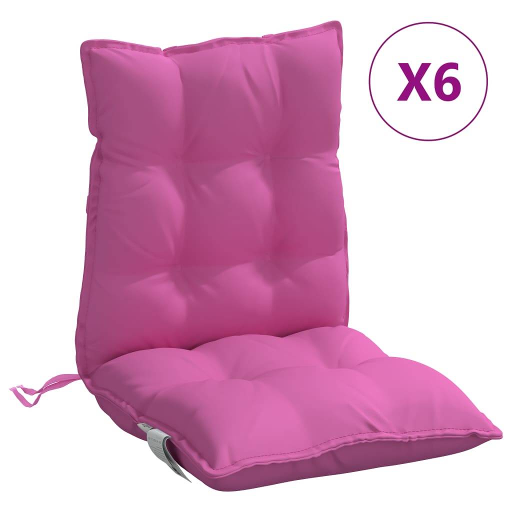Lot de 6 Coussins Fauteuil de Jardin Dossier Bas Tissu Oxford Confortable Rose 100x50x7cm – ComfortXL Outdoor Living - Image 2