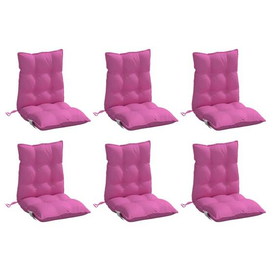 Lot de 6 Coussins Fauteuil de Jardin Dossier Bas Tissu Oxford Confortable Rose 100x50x7cm – ComfortXL Outdoor Living - Image 3