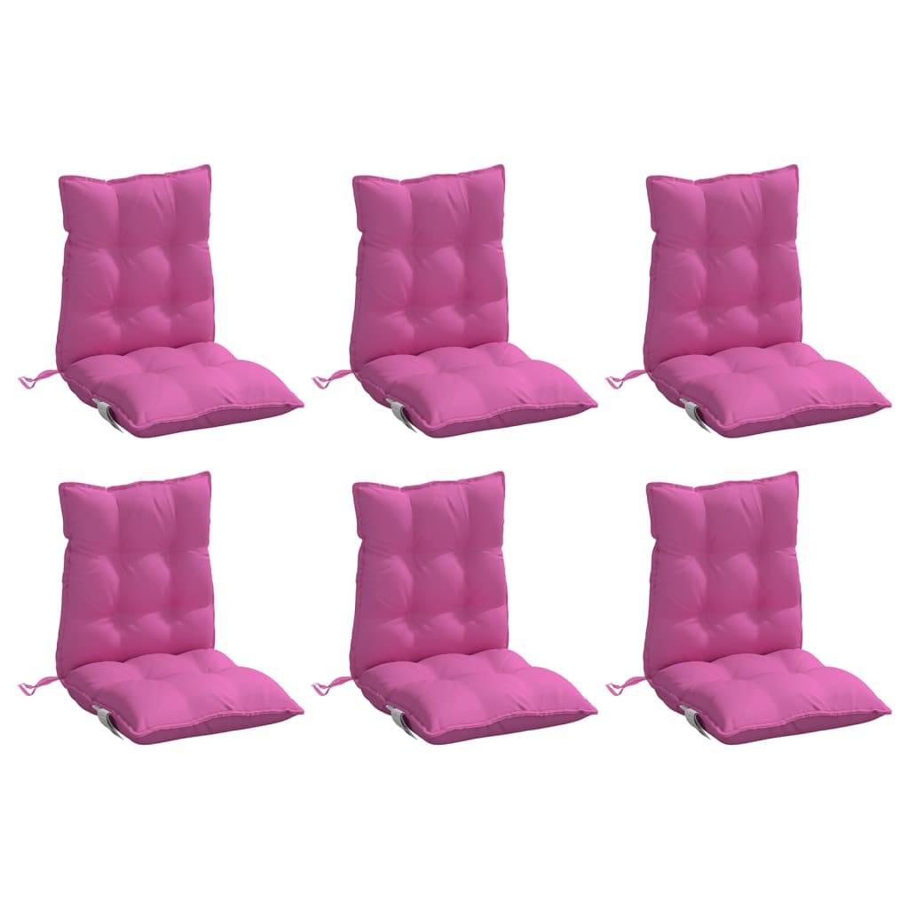 Lot de 6 Coussins Fauteuil de Jardin Dossier Bas Tissu Oxford Confortable Rose 100x50x7cm – ComfortXL Outdoor Living - Image 3