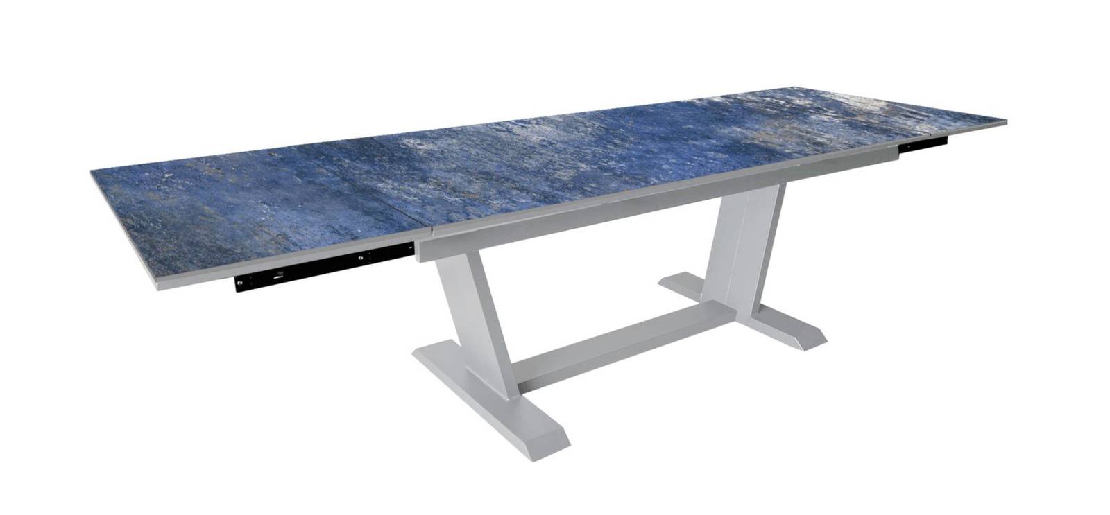Proloisirs - Table de jardin extensible Amber en aluminium/kedra - 180/230/280 x 100 cm - blanc/obérons PROLOISIRS