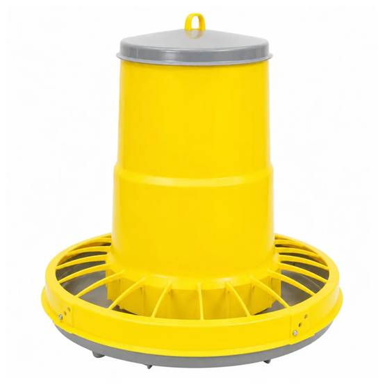 Mangeoire trémie plastique volaille cylindrique jaune 10 kg River Systems - Image 2
