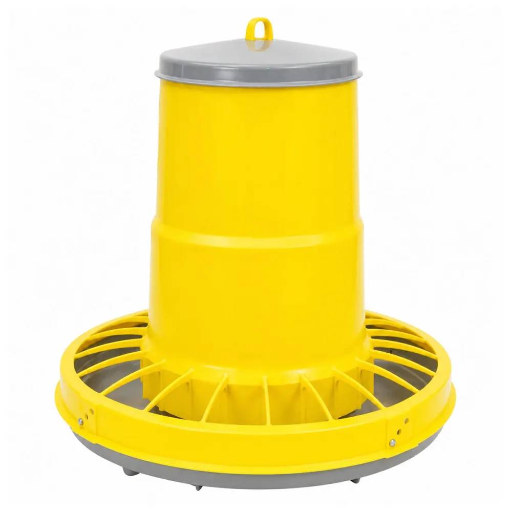 Mangeoire trémie plastique volaille cylindrique  jaune 10 kg River Systems - Image 2