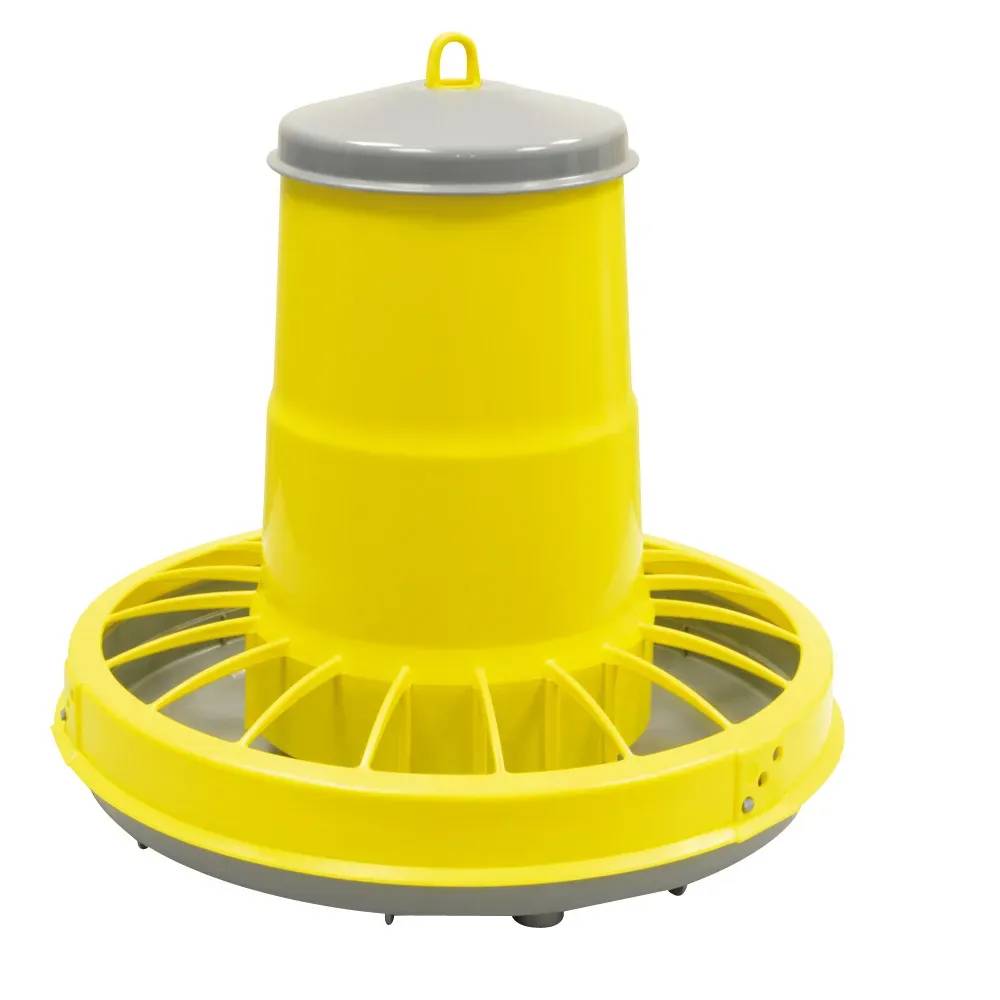 Mangeoire trémie plastique volaille cylindrique  jaune 10 kg River Systems - Image 1