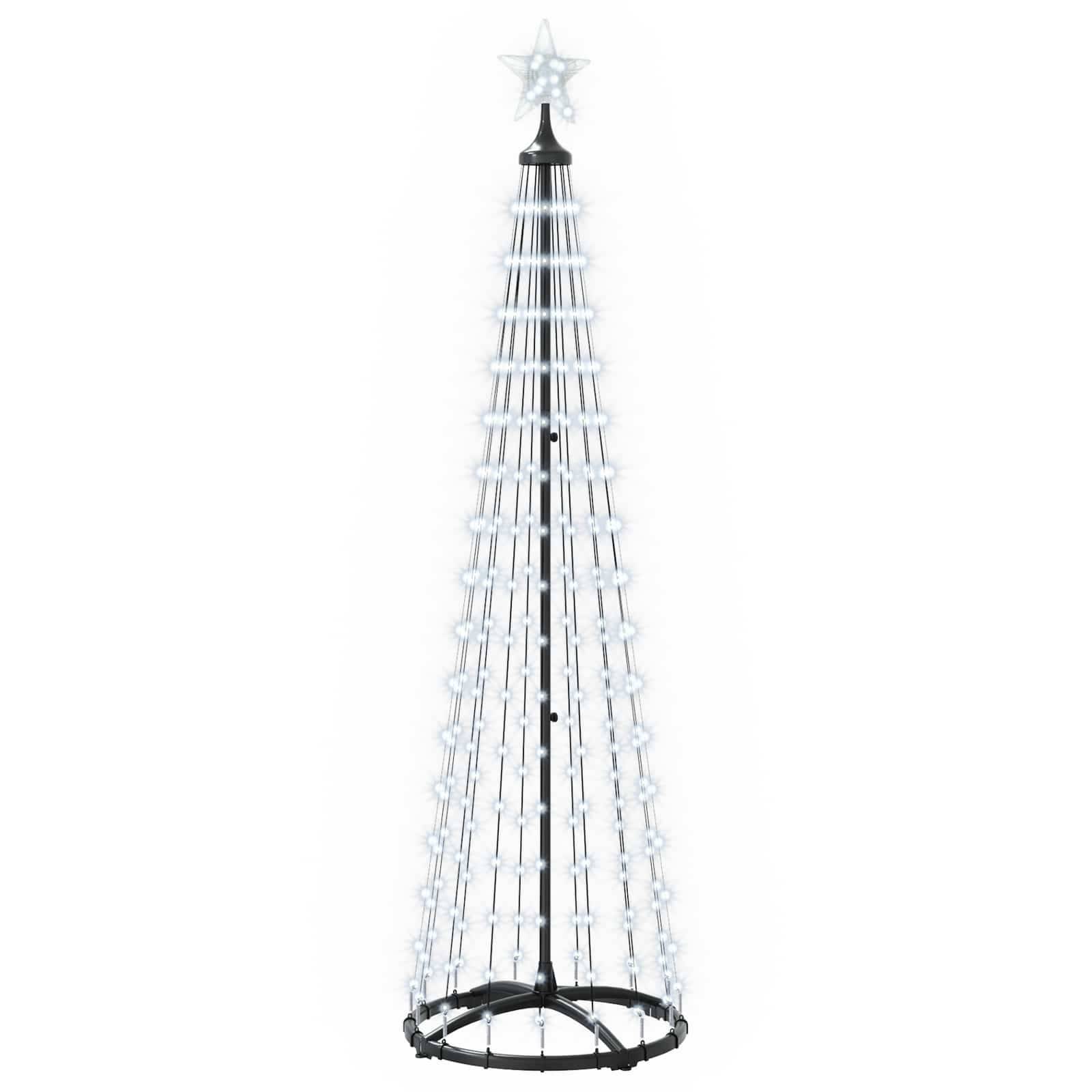 Vidaxl - Sapin cône lumineux LED 180 cm 250 LED Blanc froid Acier Blanc vidaXL 42050808 - Image 2
