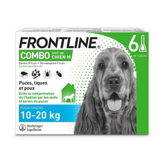 Frontline - FRONTLINE 6 Pipettes Combo Chien M - 10 a 20 kg - Puces tiques et poux - Image 1